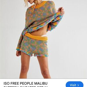 Free People Malibu Pattern Sweater Set - Multicolor